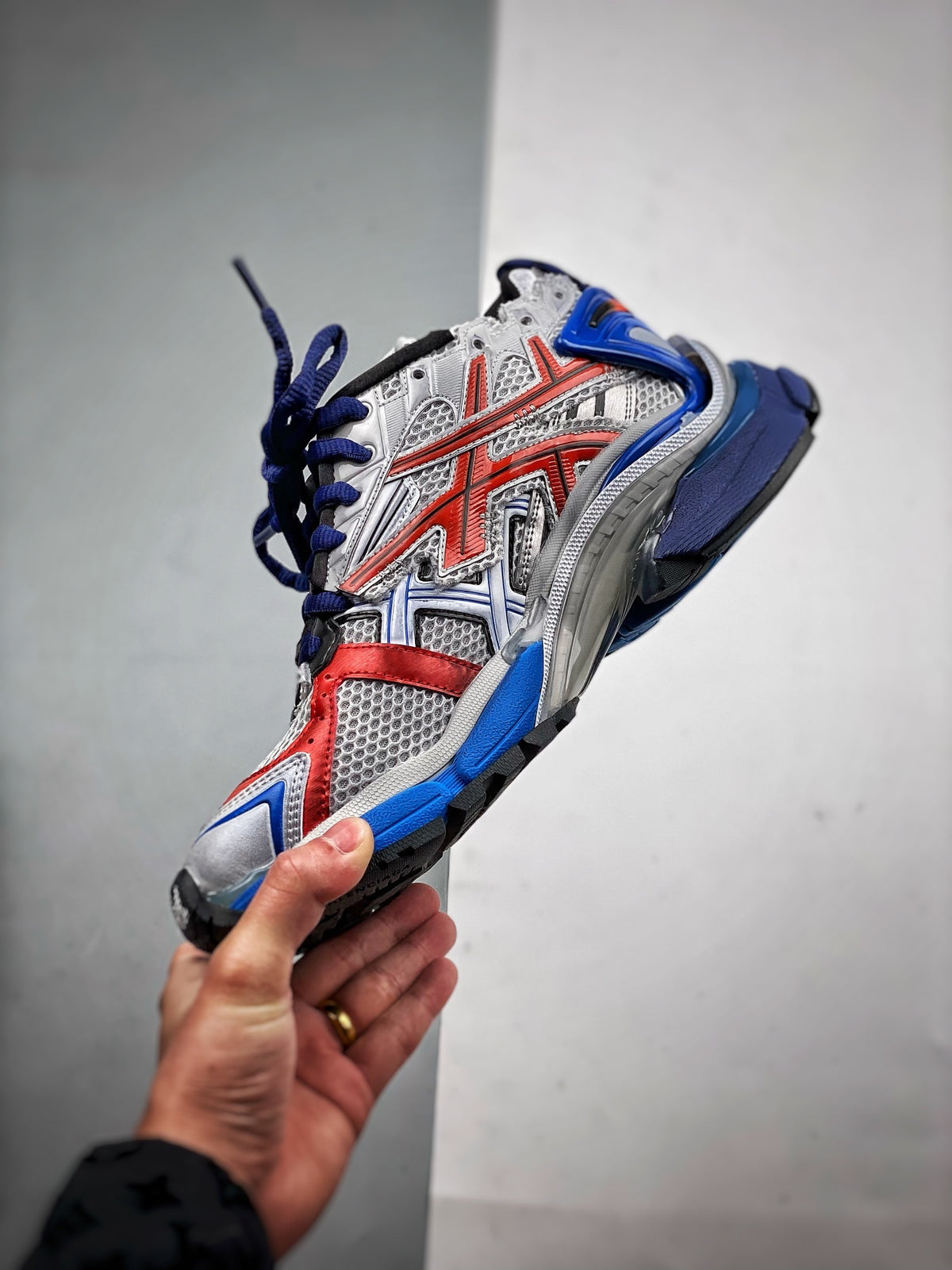 Sneakers Runner 'Bleu Orange Argent'