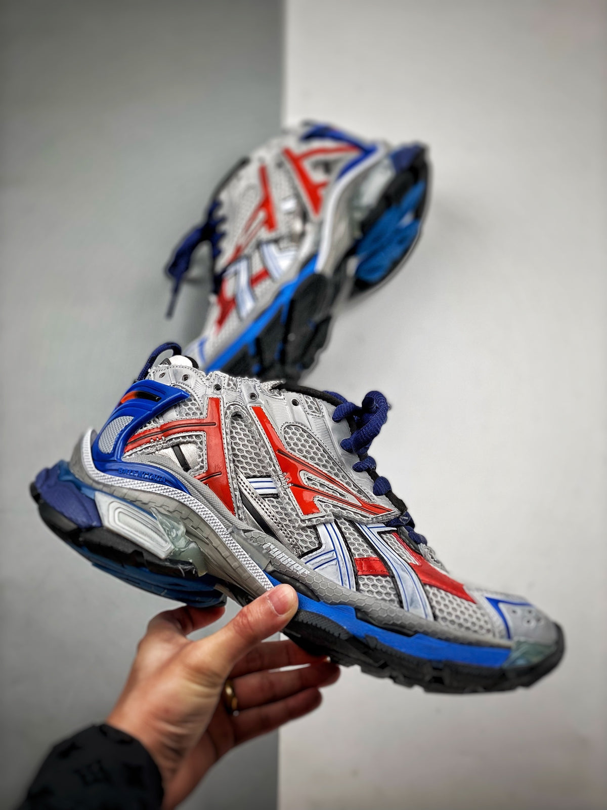 Sneakers Runner 'Bleu Orange Argent'