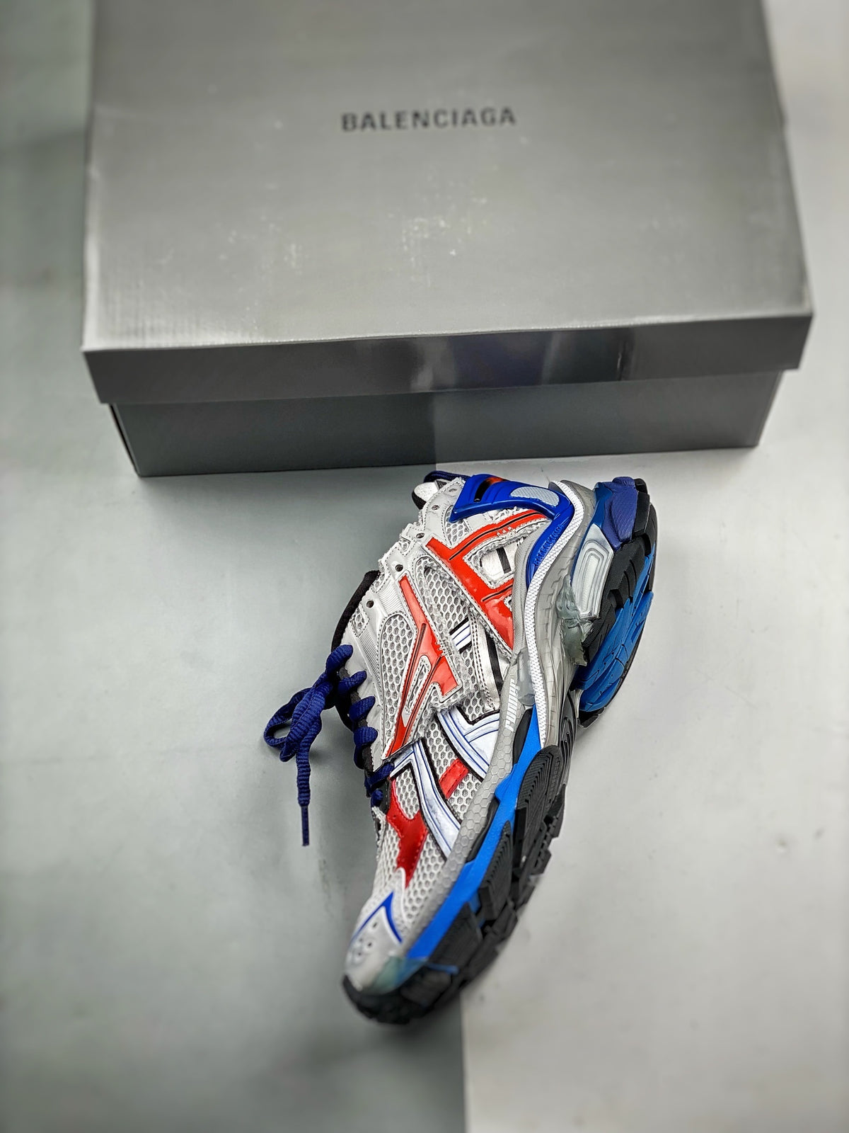 Sneakers Runner 'Bleu Orange Argent'