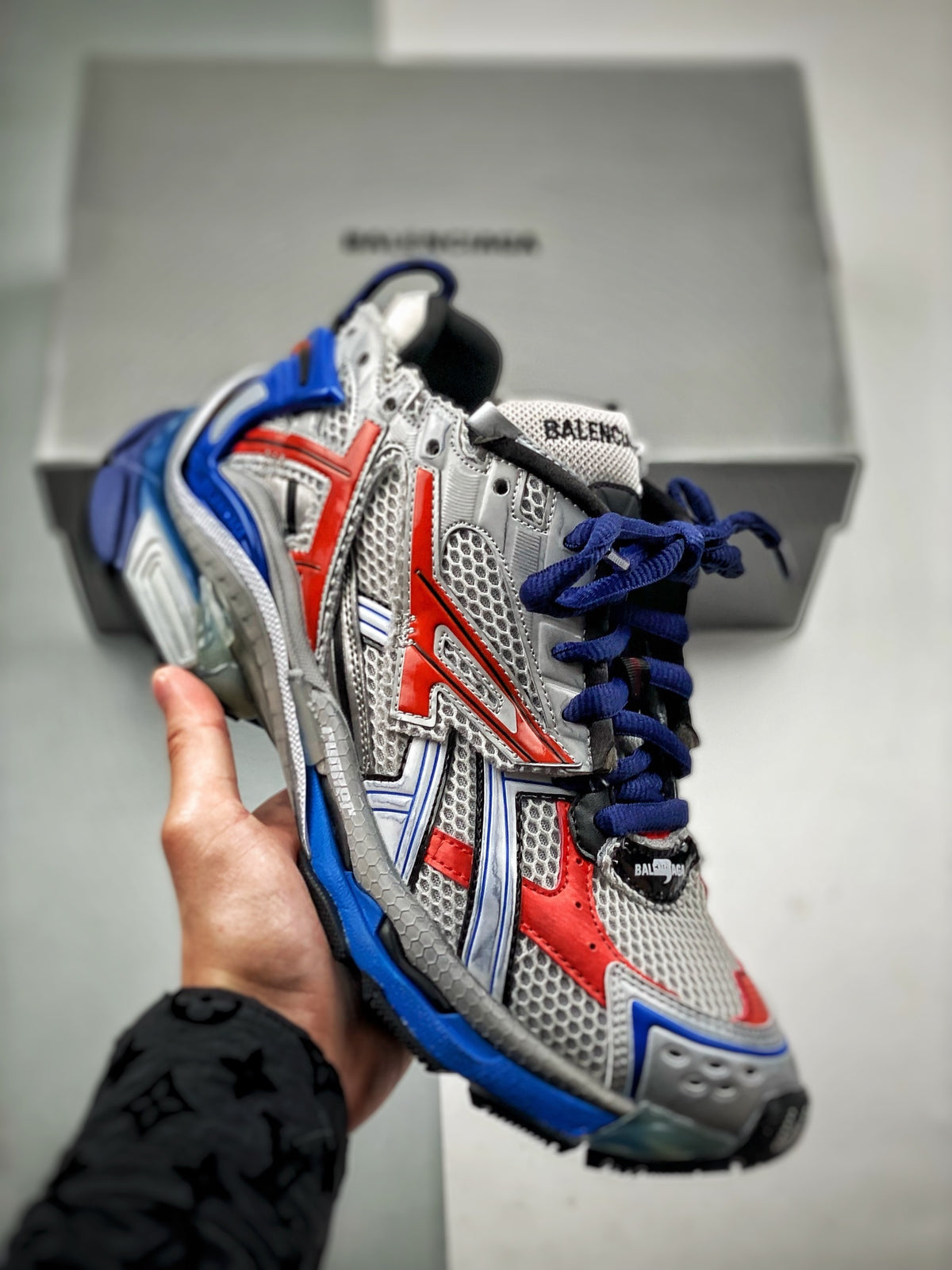 Sneakers Runner 'Bleu Orange Argent'