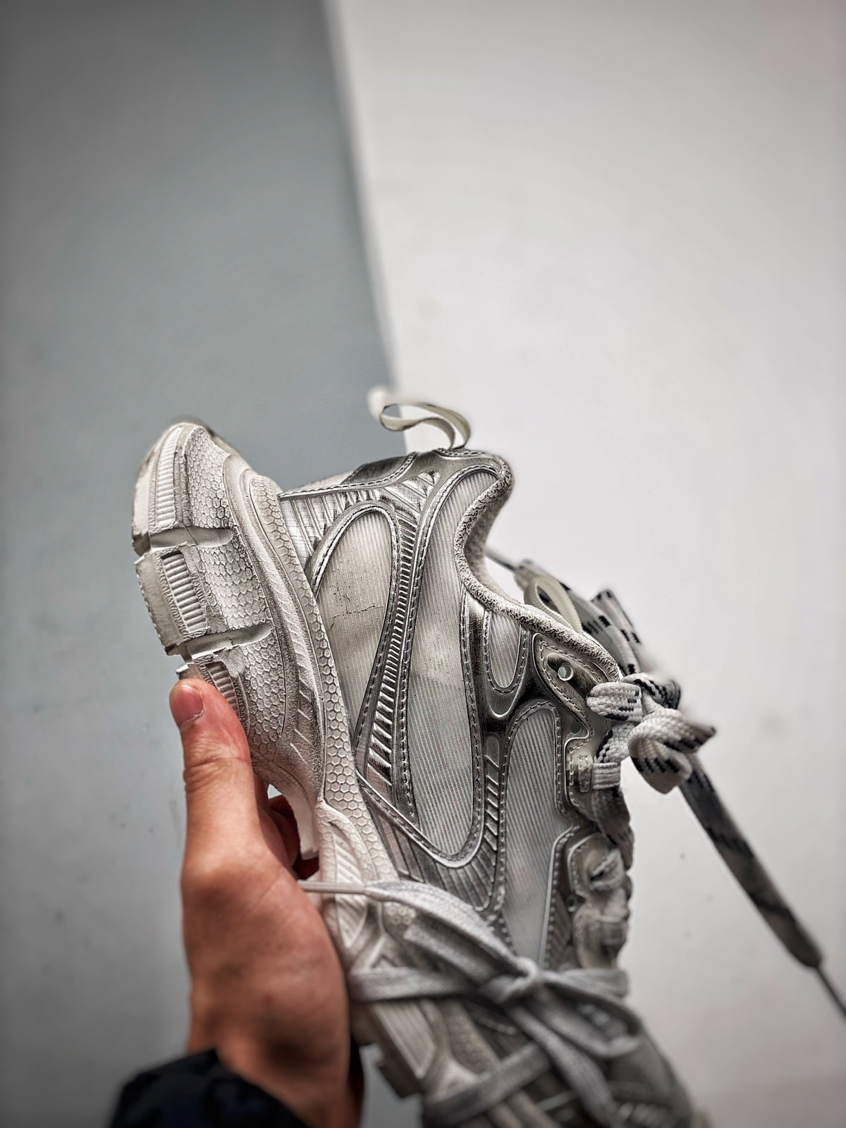 Sneakers 3XL Mesh 'Blanc Gris'