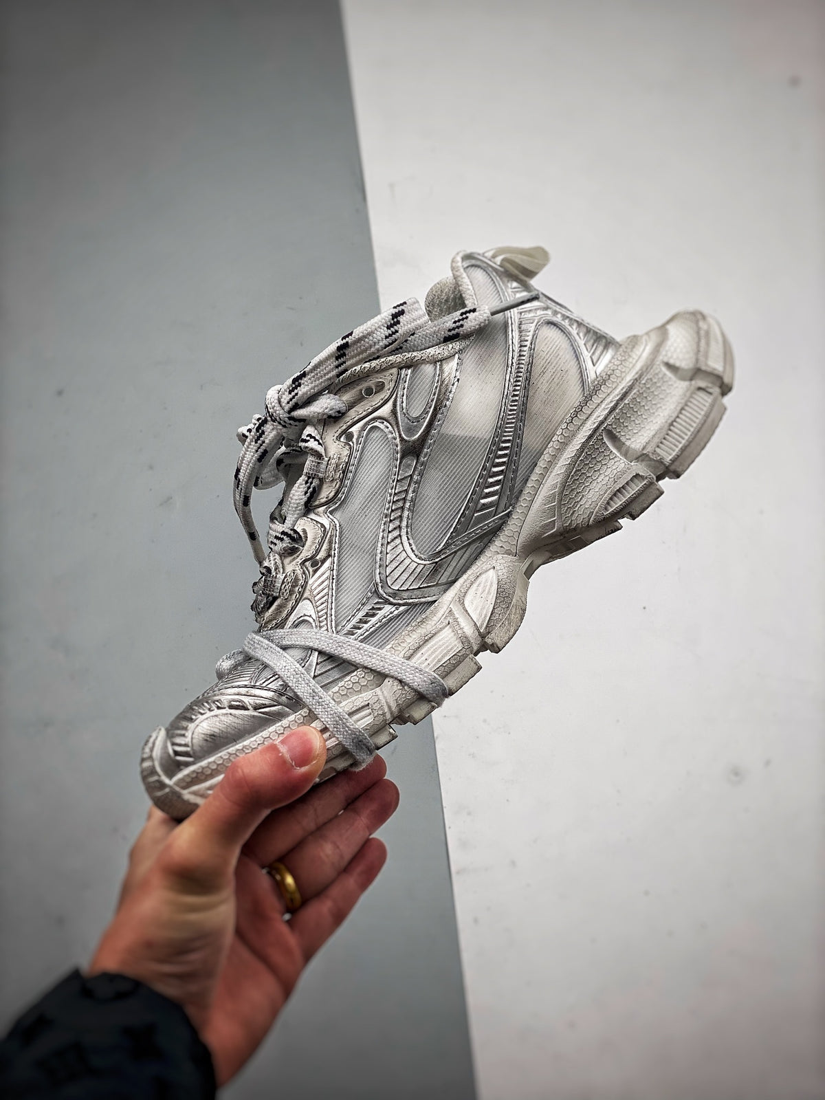 Sneakers 3XL Mesh 'Blanc Gris'