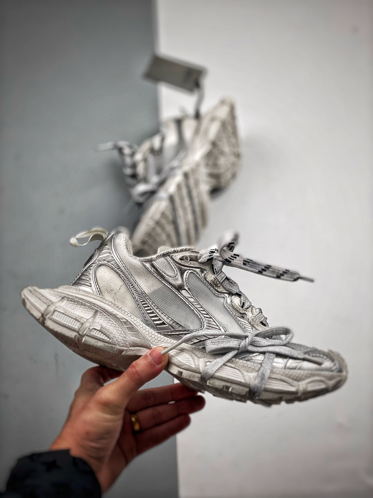 Sneakers 3XL Mesh 'Blanc Gris'