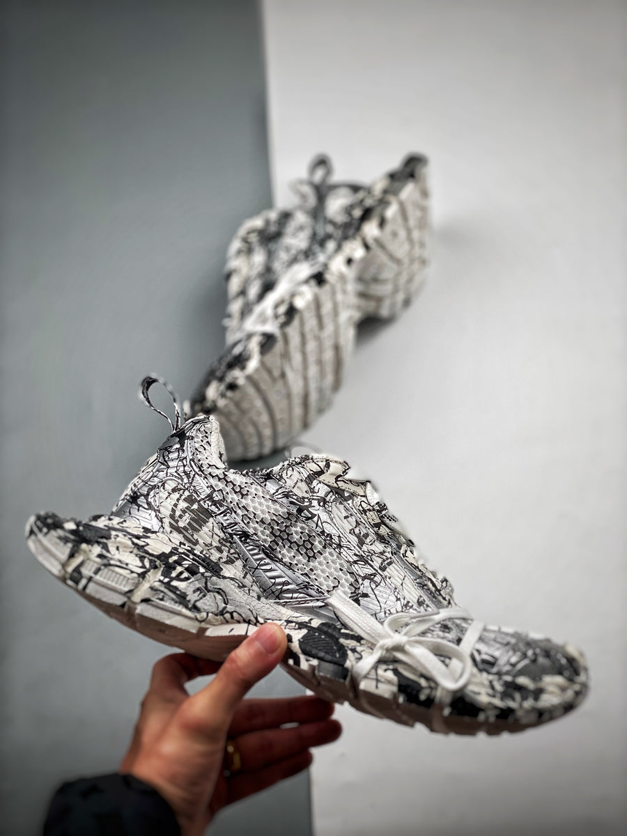 Sneakers 3XL 'Argent Effet Papier'