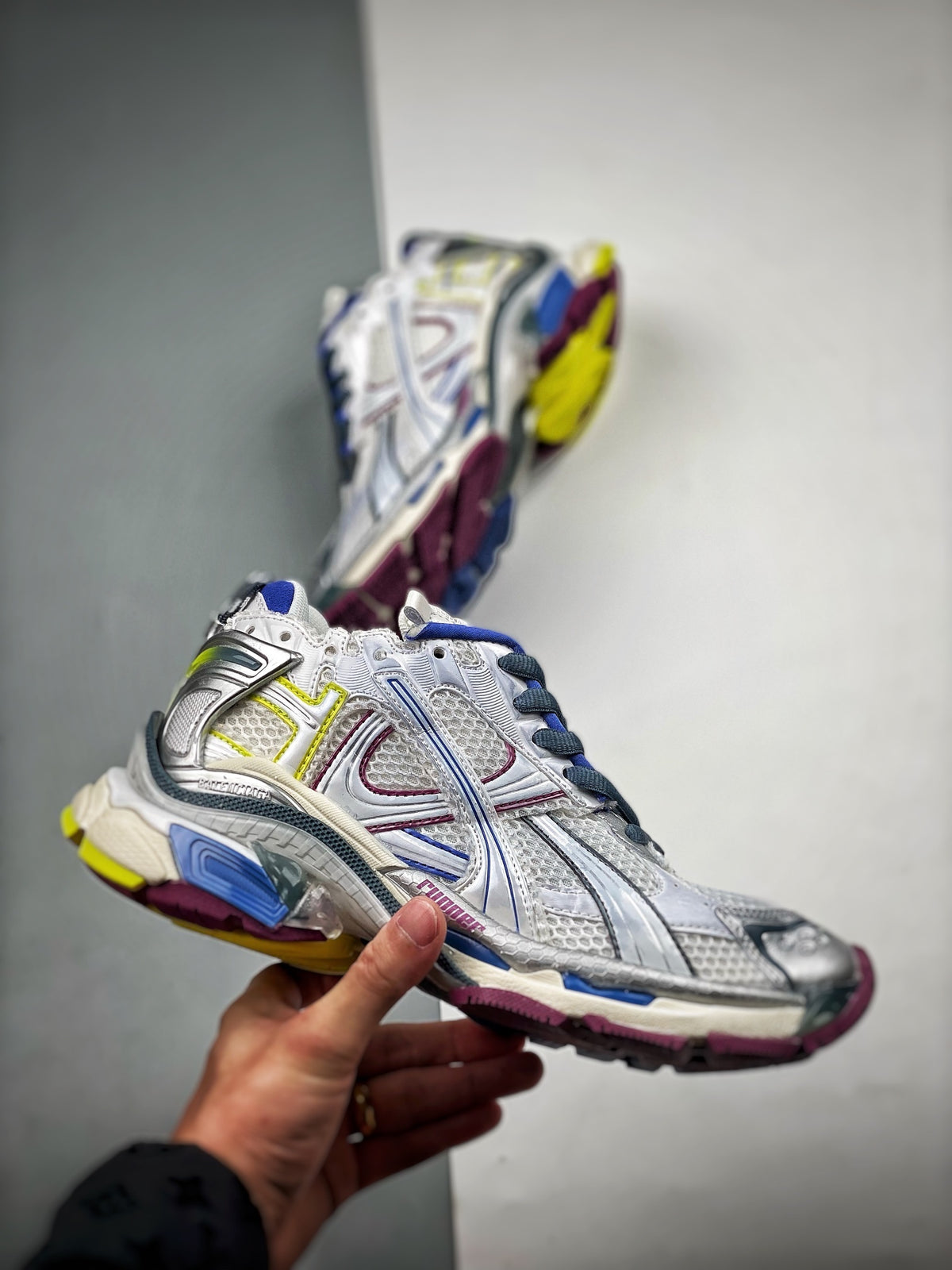 Sneakers Runner 7.5 'Blanc Jaune Bleu Violet'
