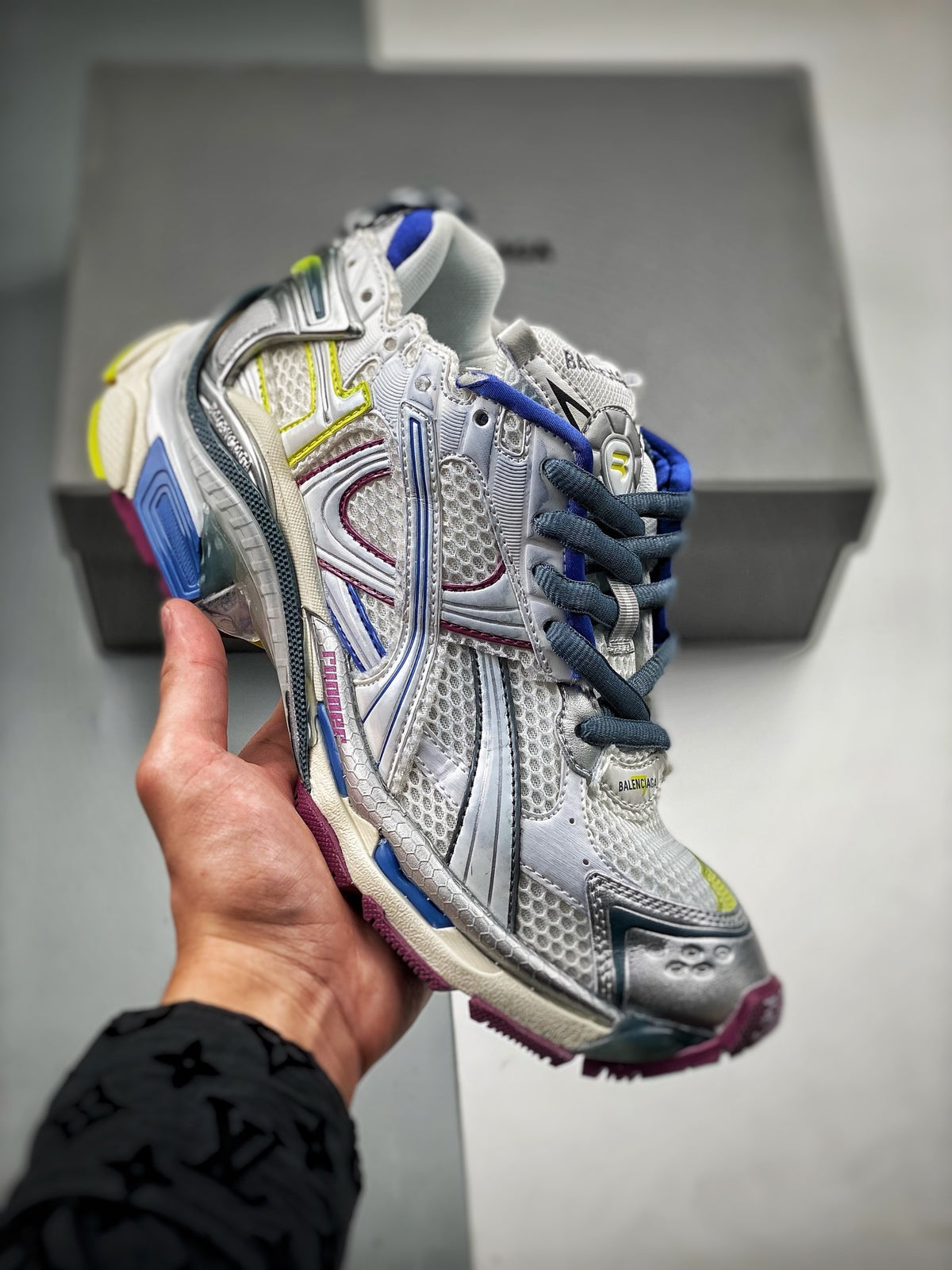 Sneakers Runner 7.5 'Blanc Jaune Bleu Violet'