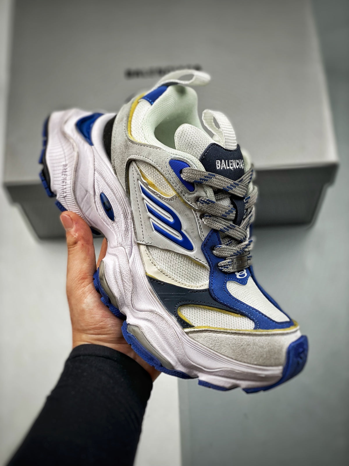 Sneakers Cargo 'Blanc Bleu Royal'