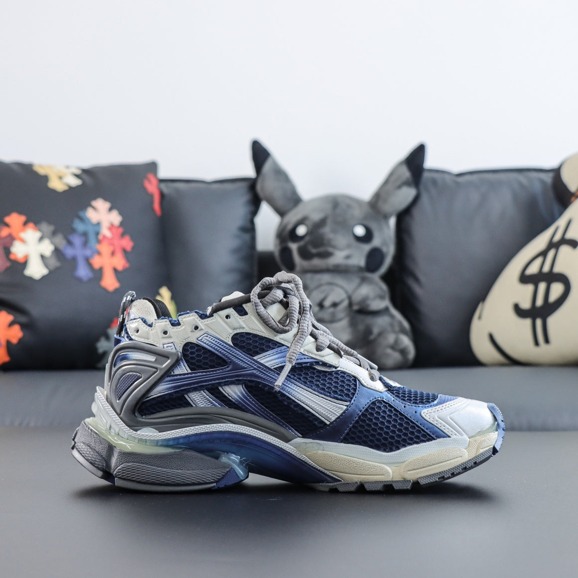 Sneakers Runner 'Blanc Bleu Marine'
