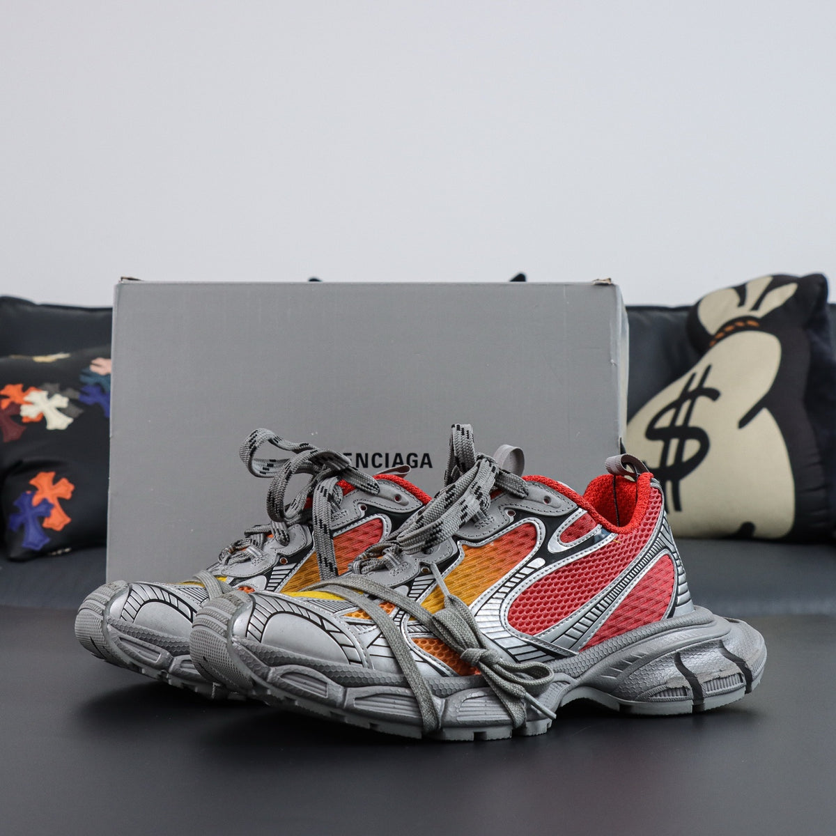 Sneakers 3XL 'Argent Rouge Orange'