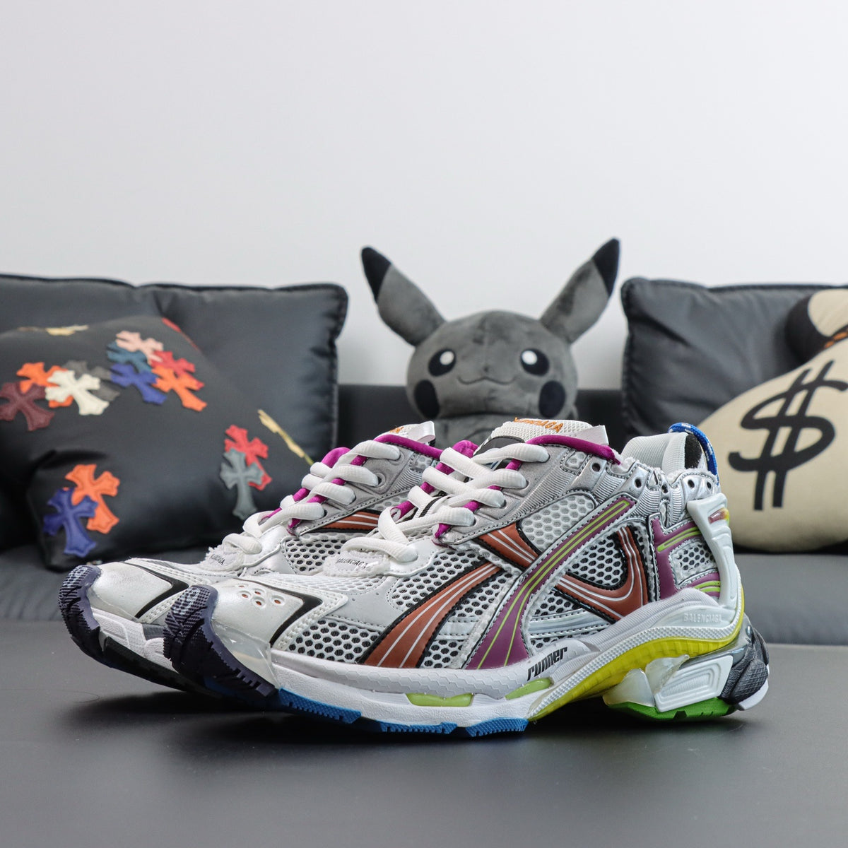 Sneakers Runner 'Blanc Jaune Rouge'