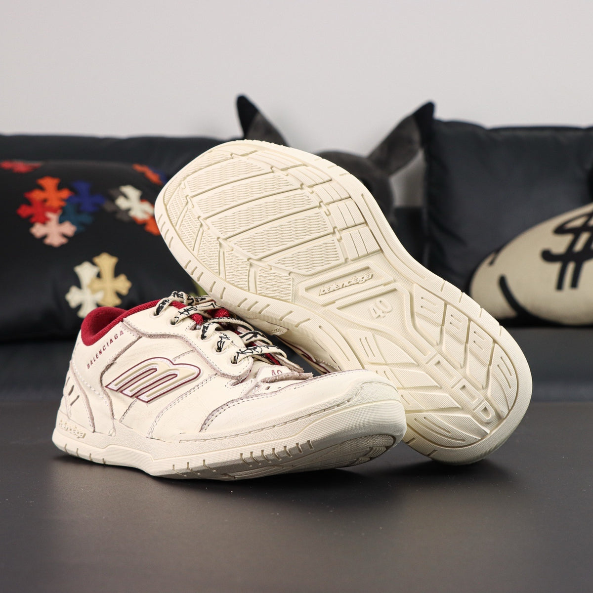 Sneakers Hamptons Worn-Out 'Blanc Bordeaux'