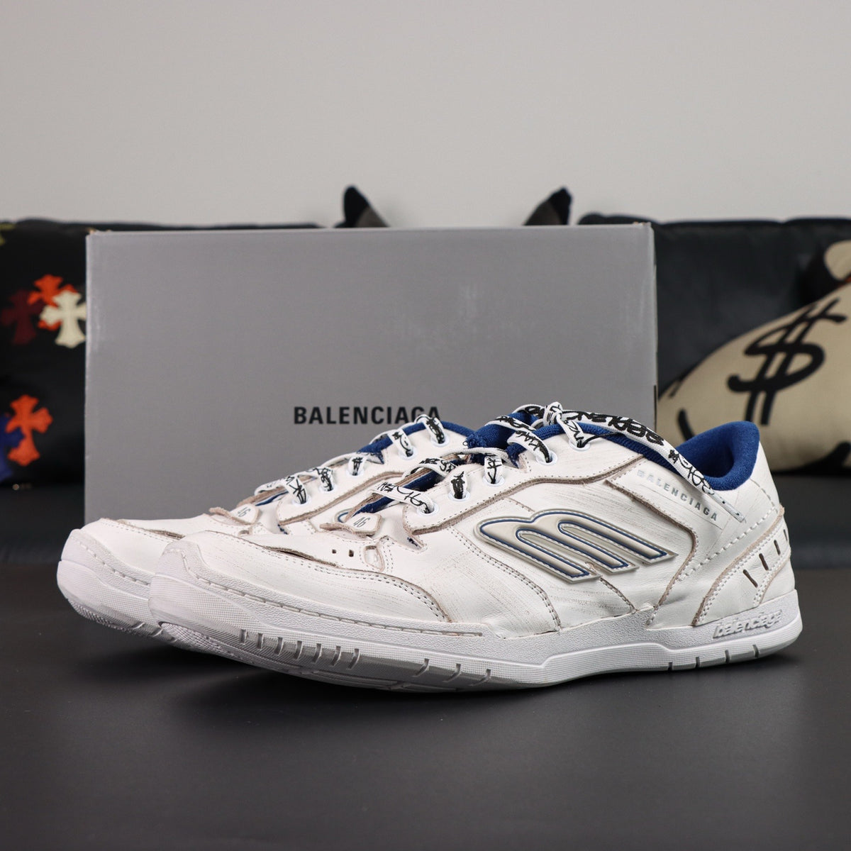 Sneakers Hamptons Worn-Out 'Blanc Bleu Marine'