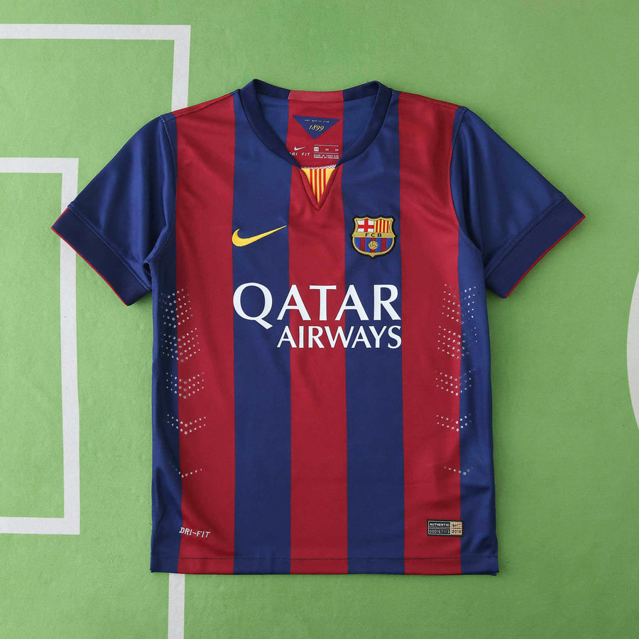 Ensemble Enfant FC Barcelone 2014/15 Domicile Rétro