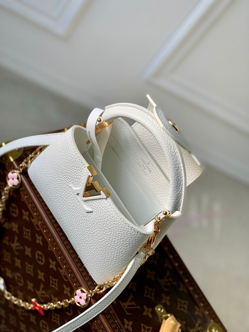 Sac à main Capucines – Réf. M22375 · Blanc Mini