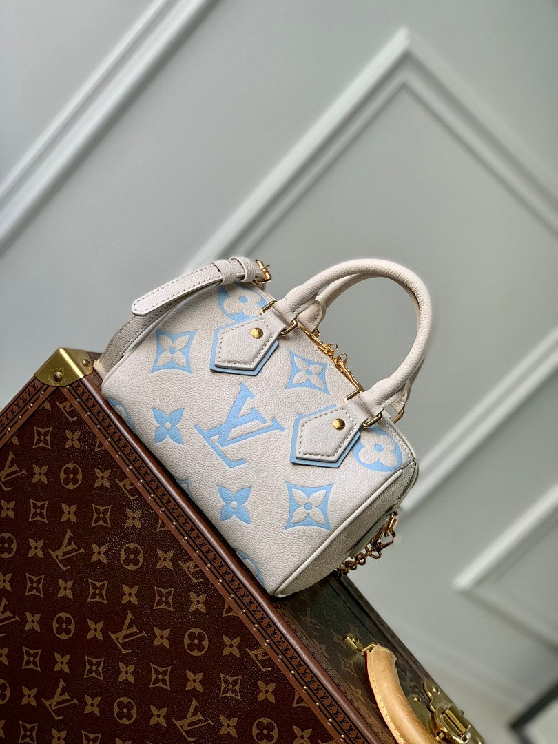 Sac à main Speedy – Réf. M46397 · Bleu Sérigraphie