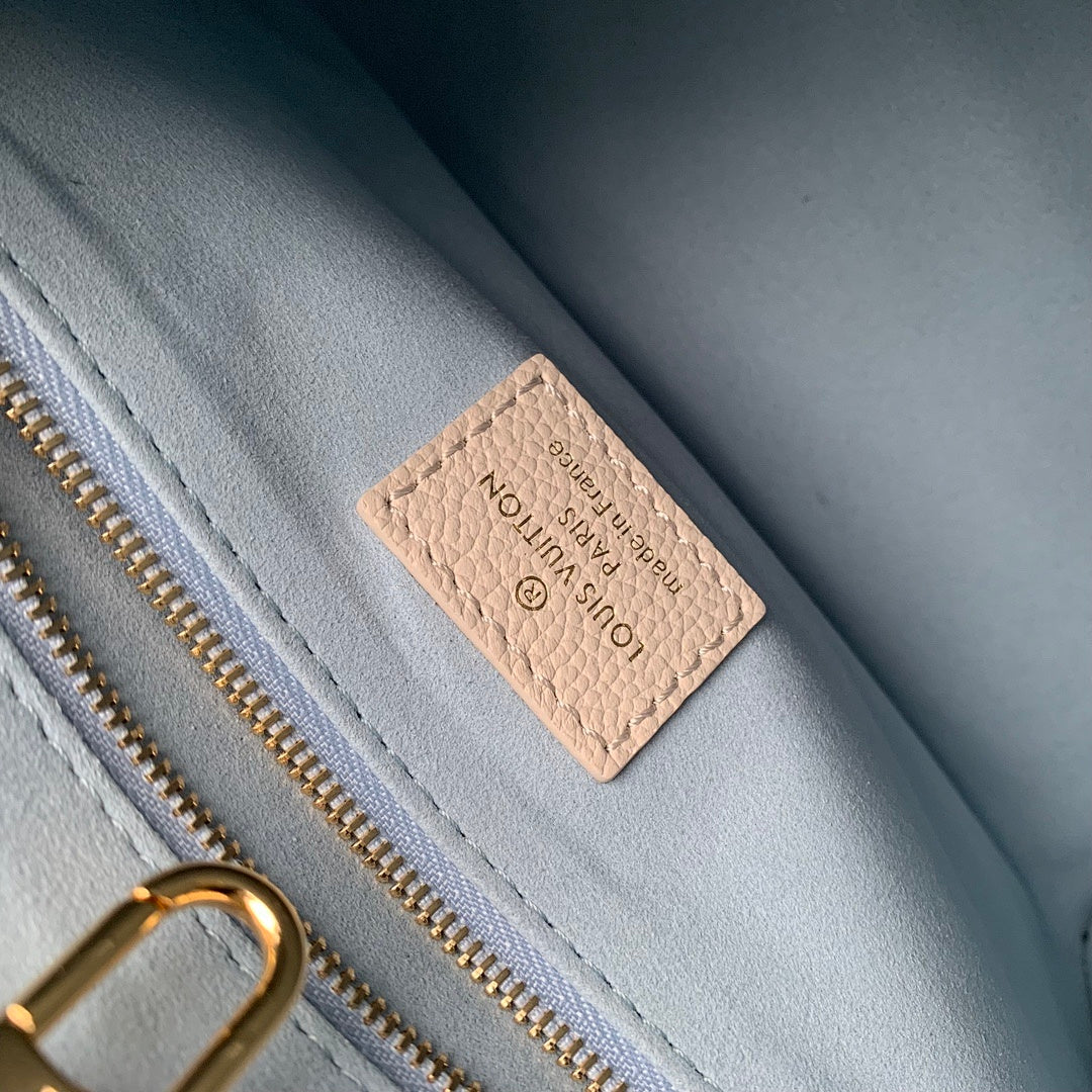 Sac à main OnTheGo – Réf. M45659 · Sérigraphie Bleu
