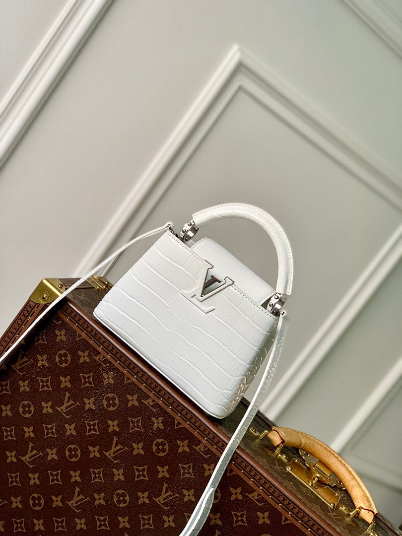 Sac à main Capucines – Réf. M48865 · Blanc Mini