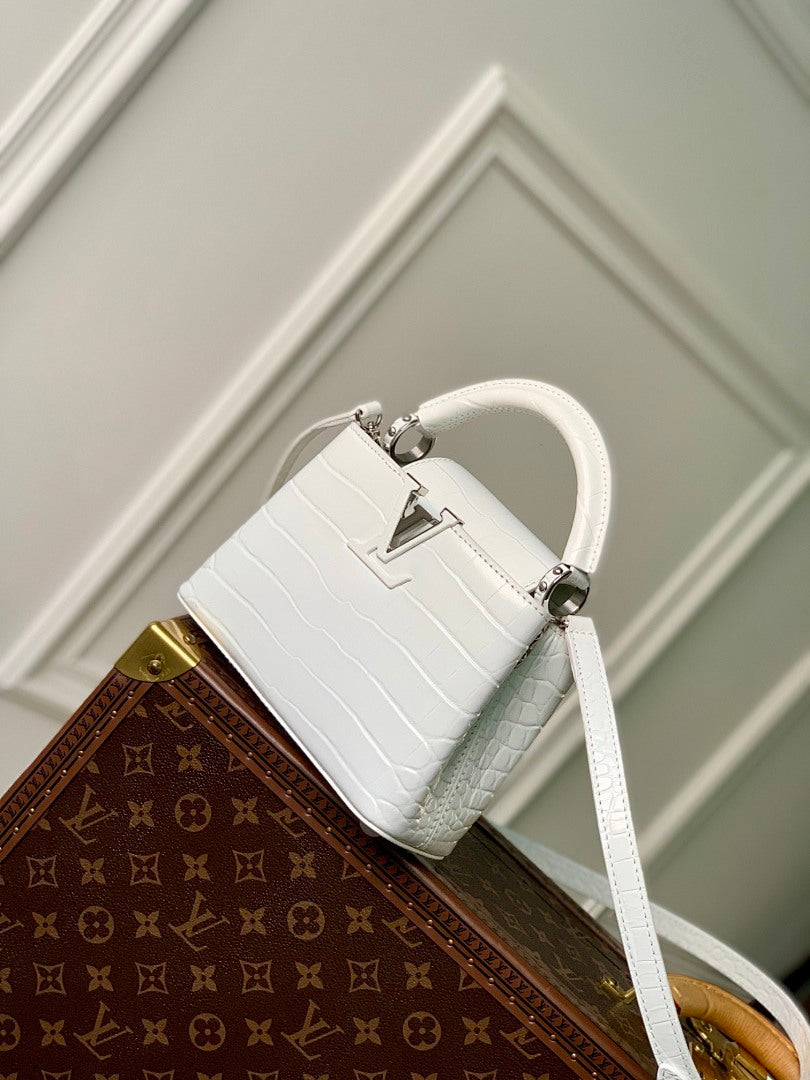 Sac à main Capucines – Réf. M48865 · Blanc Mini