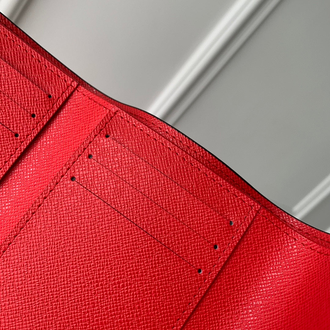Portefeuille – Réf. HH142M41659 · Damier Ébène Rouge
