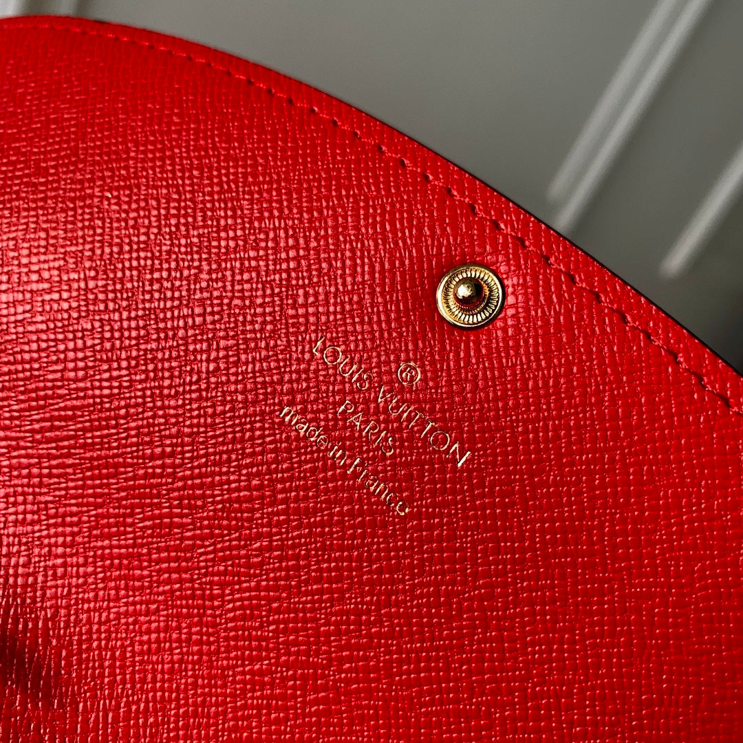 Portefeuille – Réf. HH148 · Damier Ébène Rouge