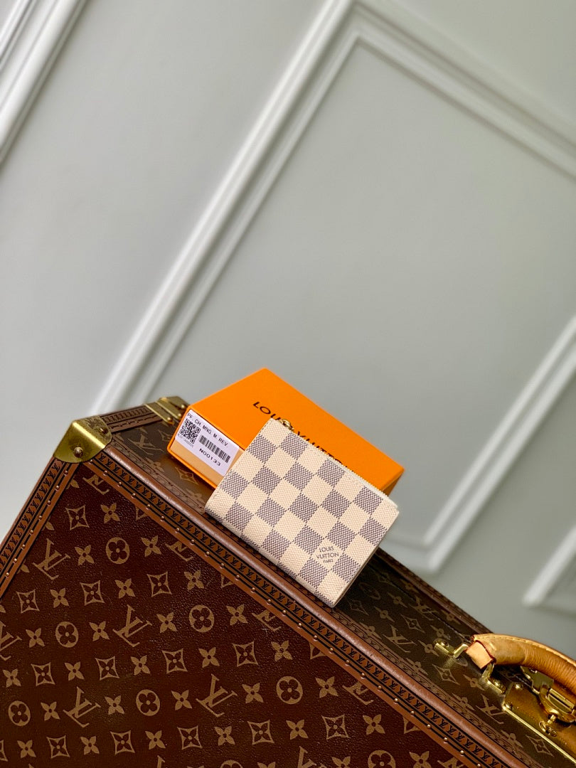 Portefeuille – Réf. N00133 · Damier Azur