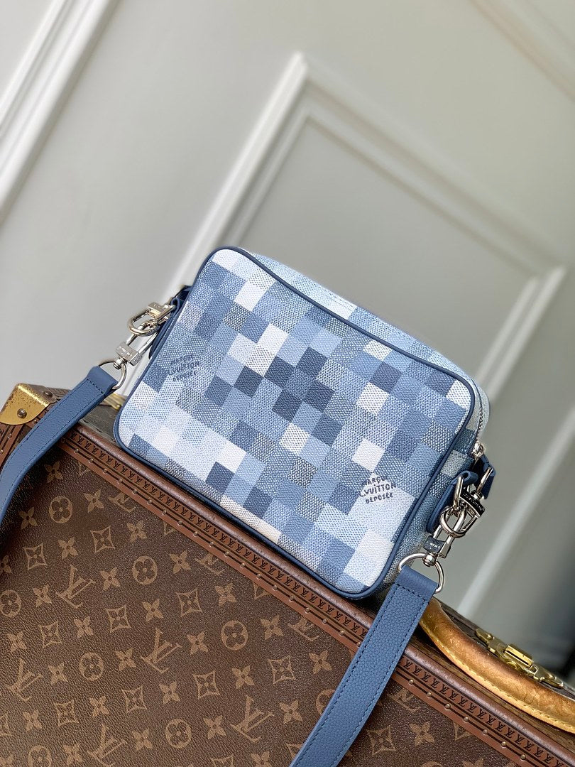 Sac à main – Réf. 28606 · Damier Bleu