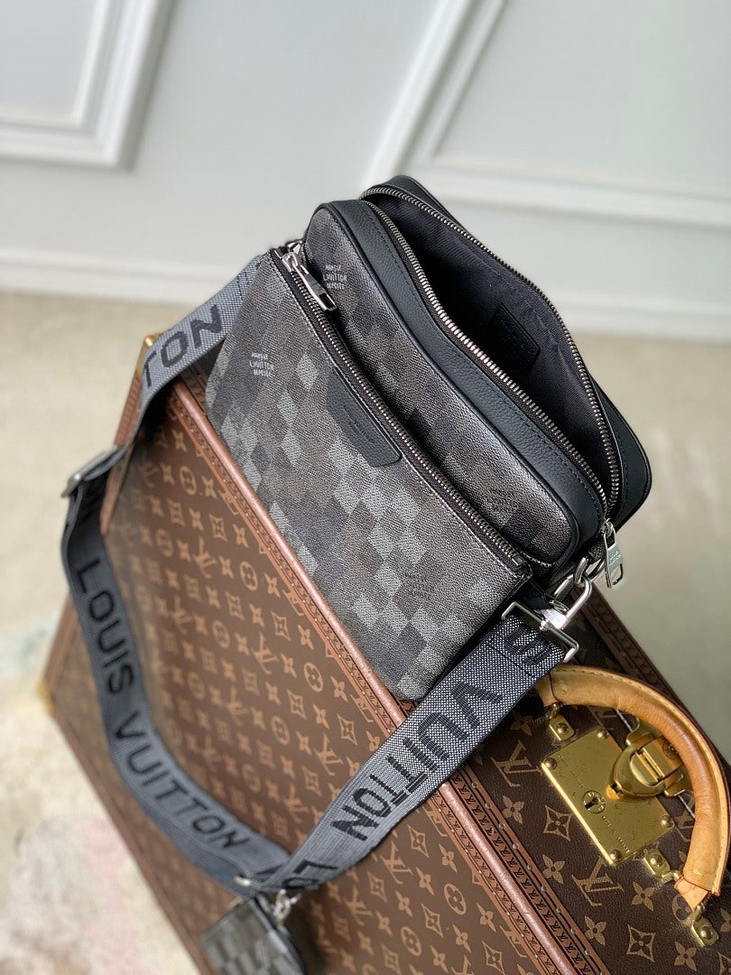 Sacoche Messenger – Réf. 28602 · Damier Graphite