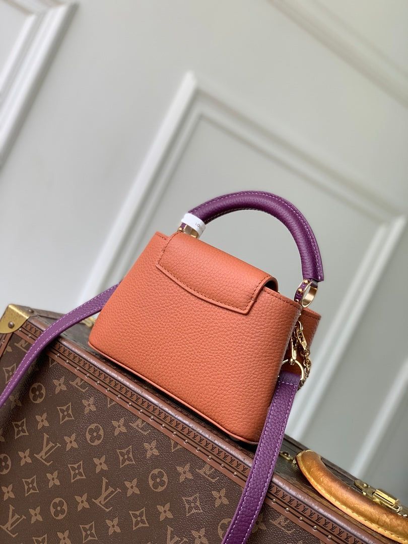 Sac à main Capucines – Réf. 29439 · Marron Violet Mini