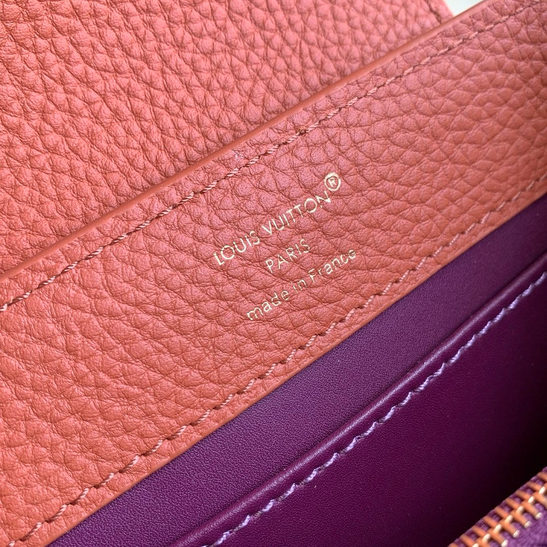 Sac à main Capucines – Réf. 29439 · Marron Violet Mini