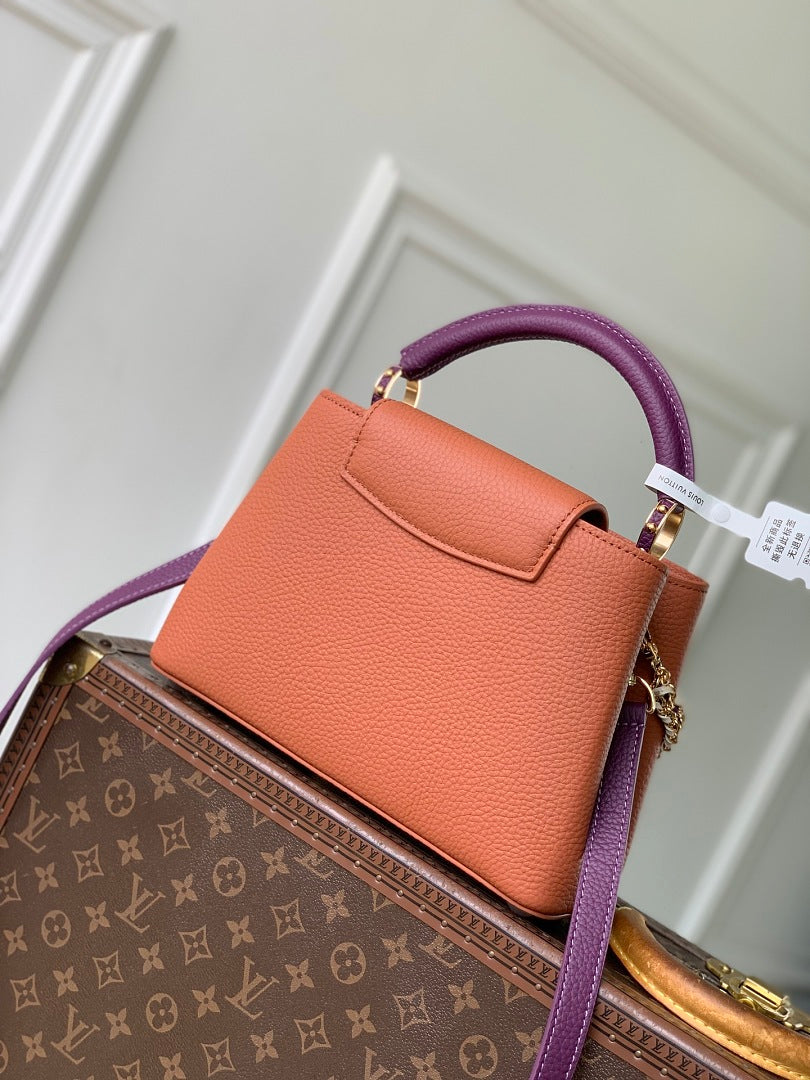 Sac à main Capucines – Réf. 29439 · Marron Violet PM