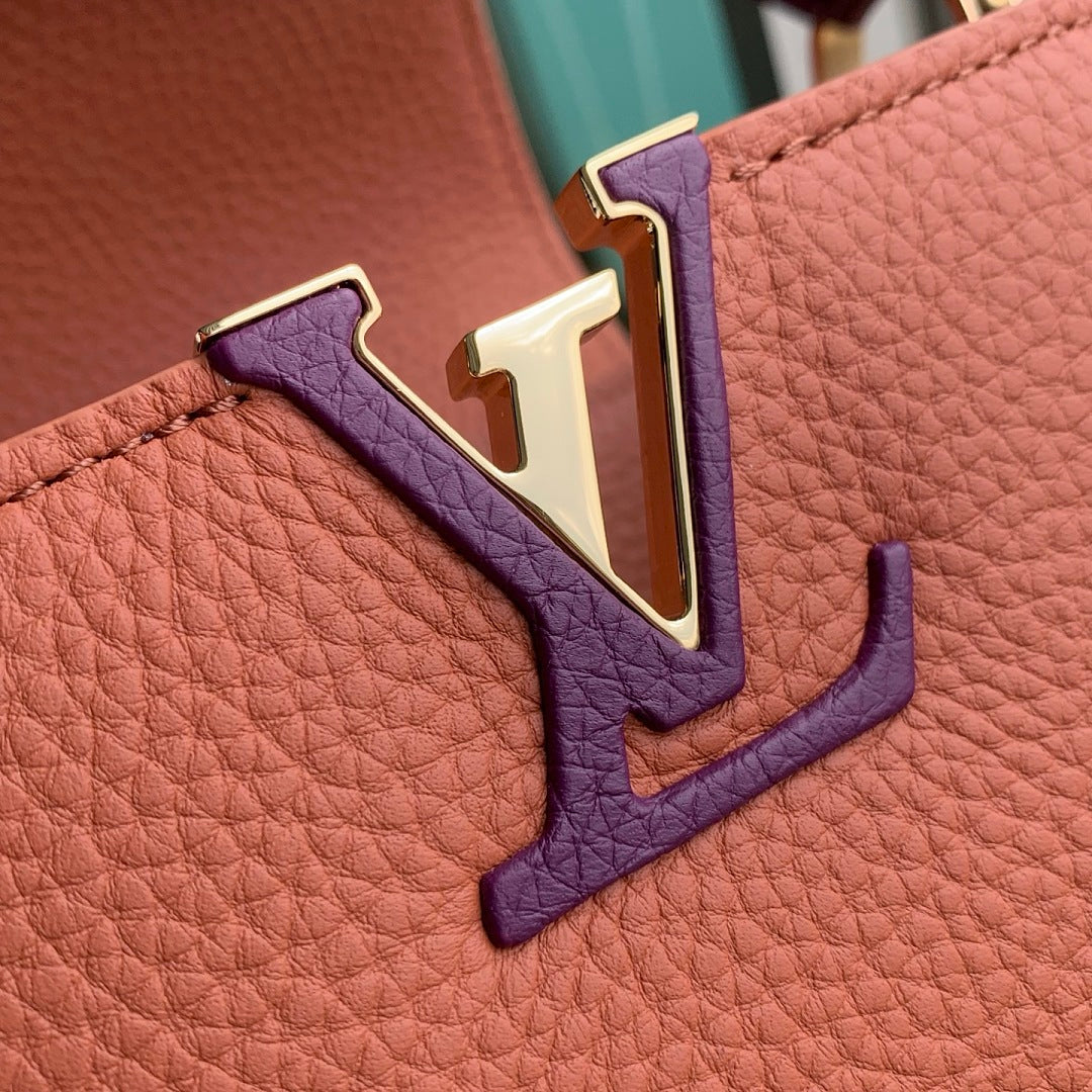 Sac à main Capucines – Réf. 29439 · Marron Violet PM