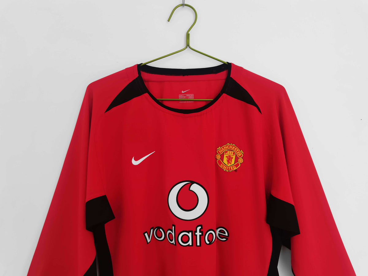Maillot Manchester United 2002/04 Domicile Manches Longues Rétro — vue 3