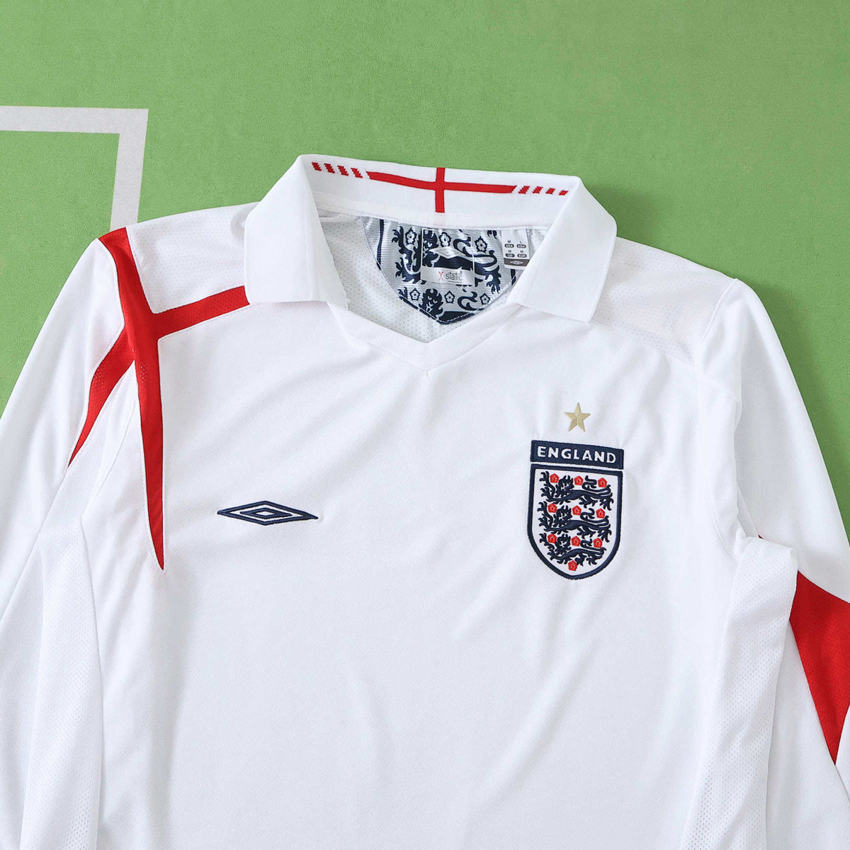 Maillot Angleterre 2006 Domicile Manches Longues Rétro — vue 3