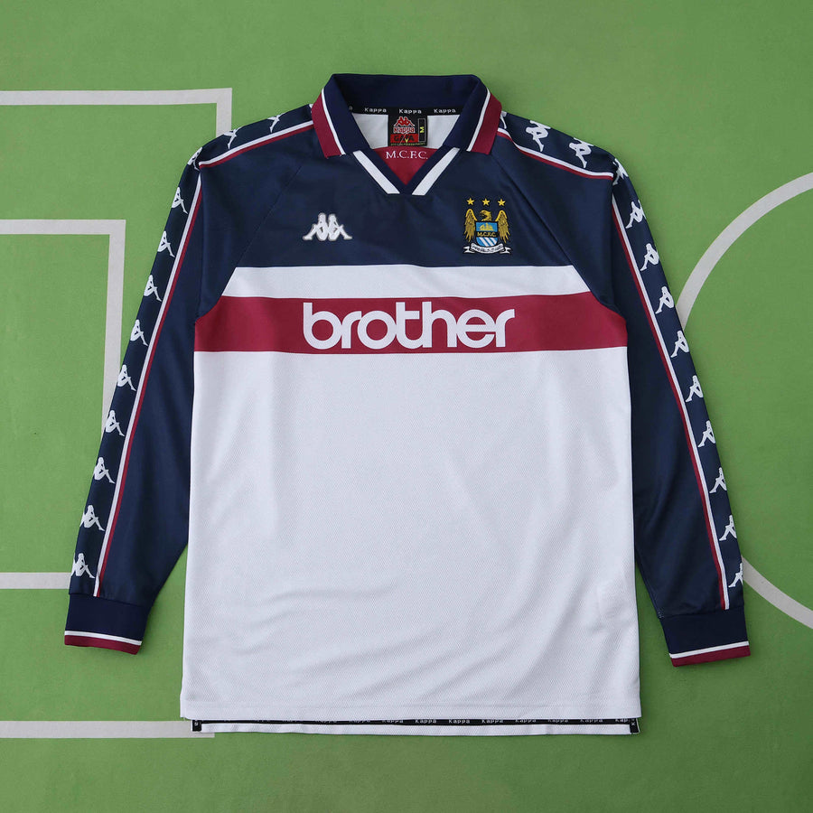 Maillot Manchester City 1997/98 Extérieur Manches Longues Rétro — vue 2