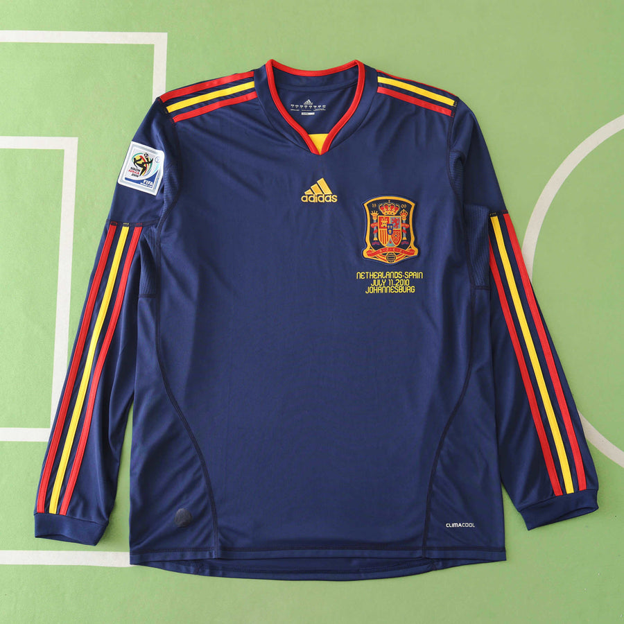 Maillot Espagne 2010 Extérieur Manches Longues Rétro