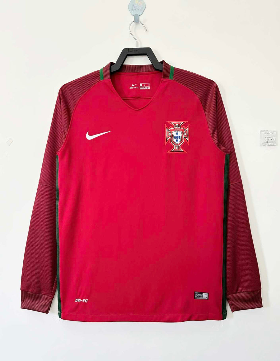 Maillot Portugal 2016 Domicile Manches Longues Rétro