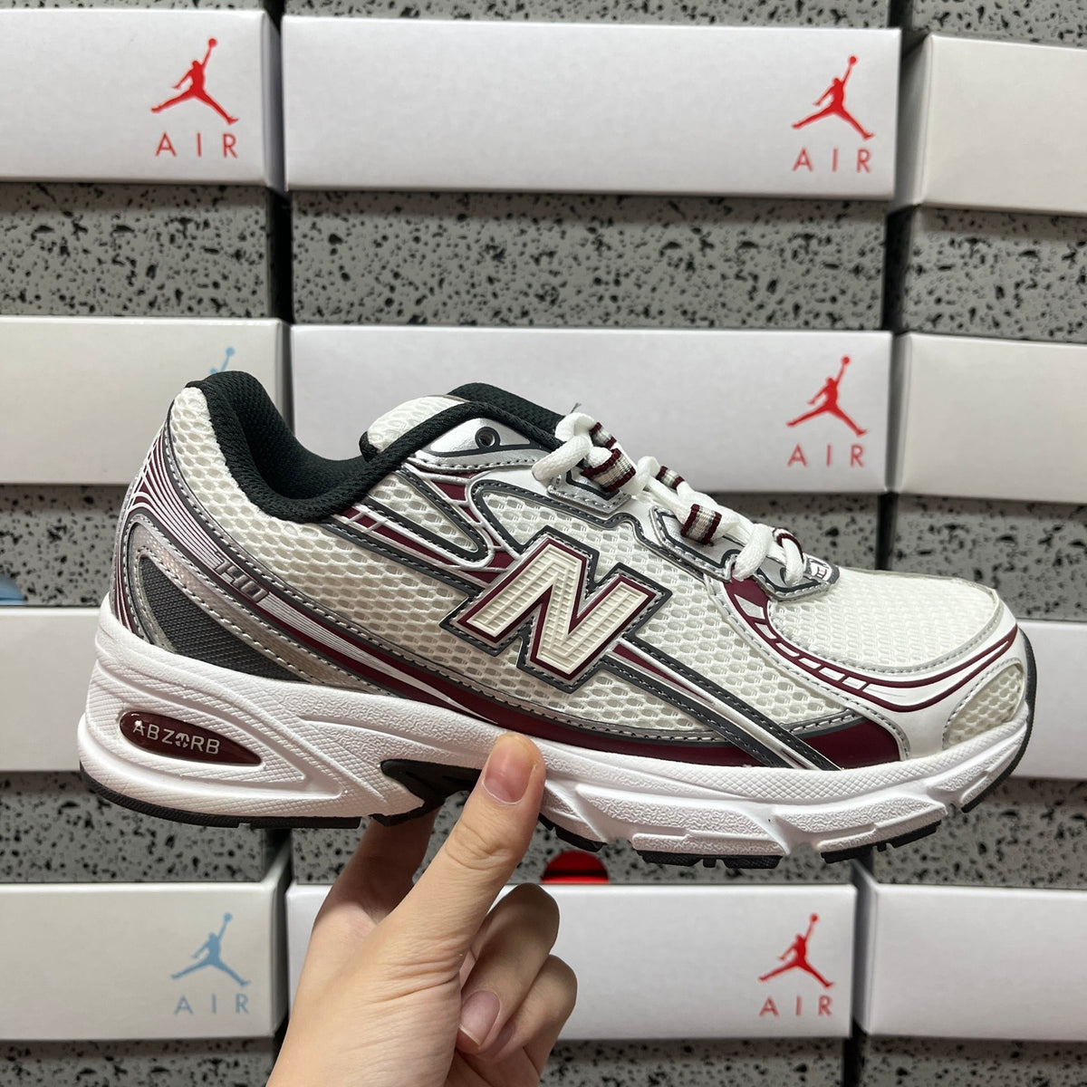 New Balance 740 'Blanc Bordeaux'