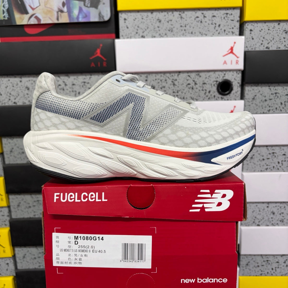 New Balance 1080 'Blanc Gris Rouge'