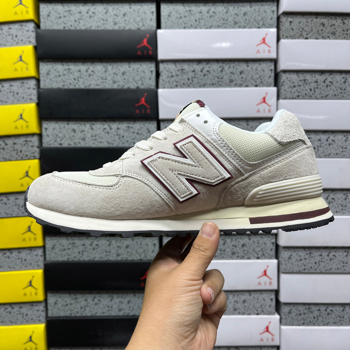 New Balance 740 'Blanc Cassé Bordeaux'