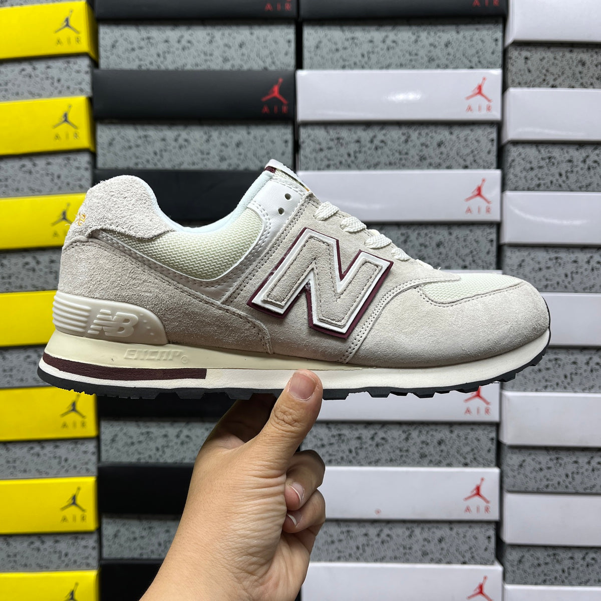New Balance 740 'Blanc Cassé Bordeaux'