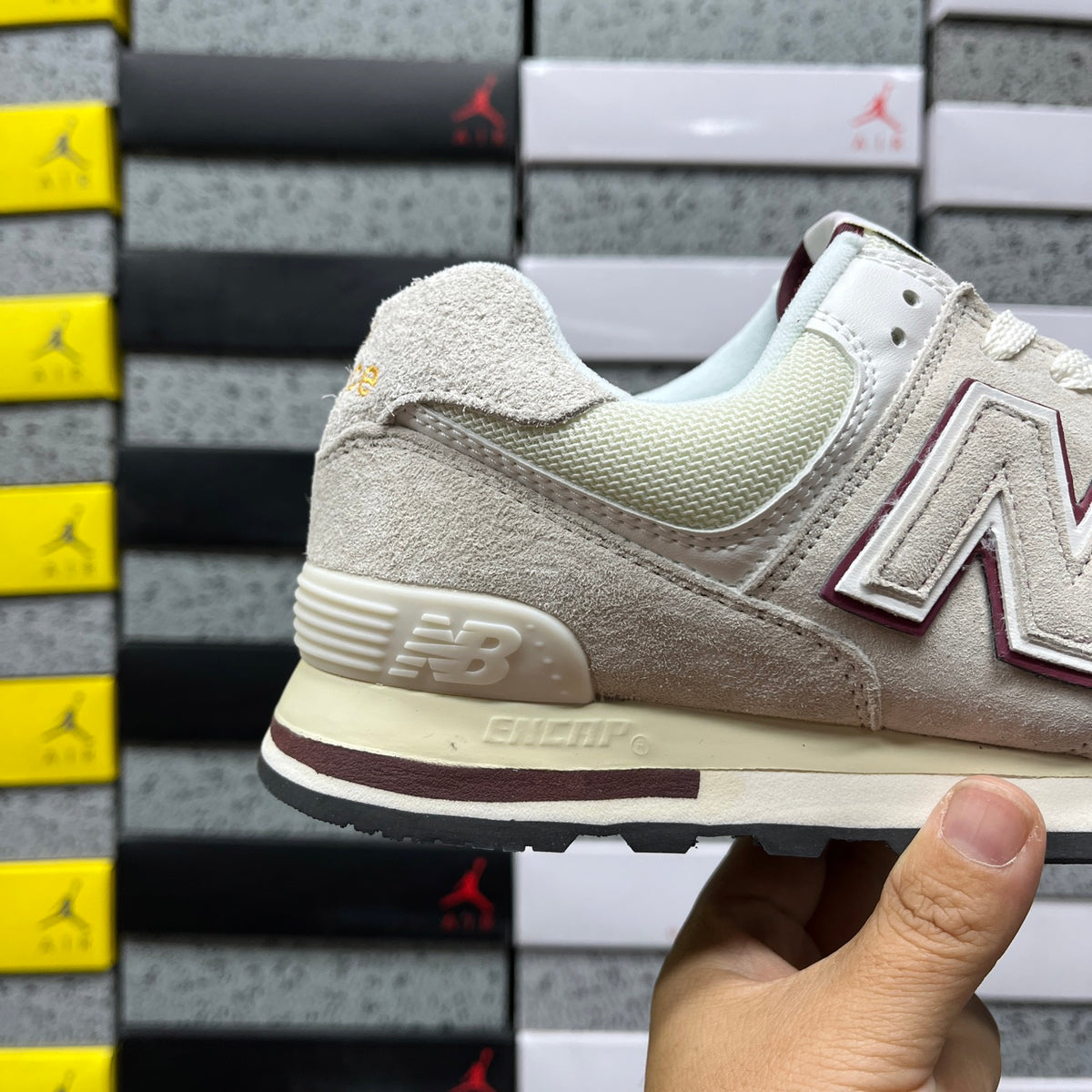 New Balance 740 'Blanc Cassé Bordeaux'