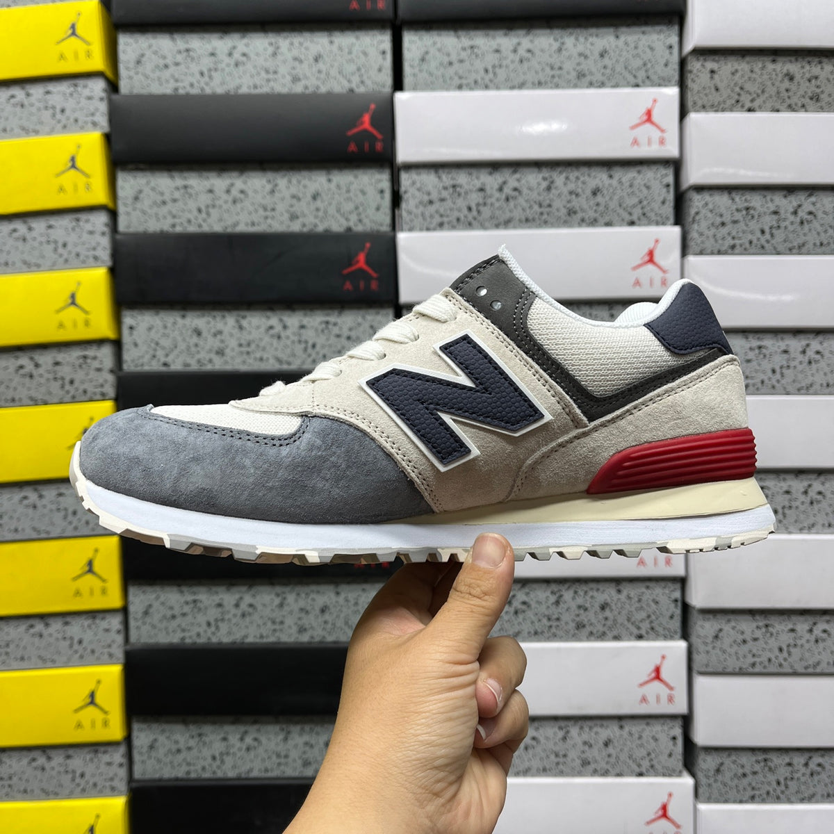 New Balance 574 'Blanc Bleu Marine Rouge'