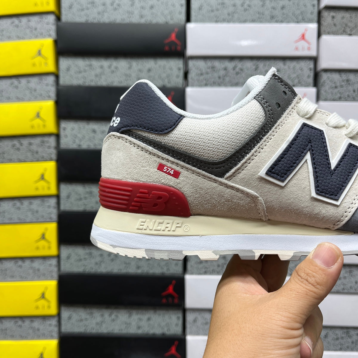 New Balance 574 'Blanc Bleu Marine Rouge'