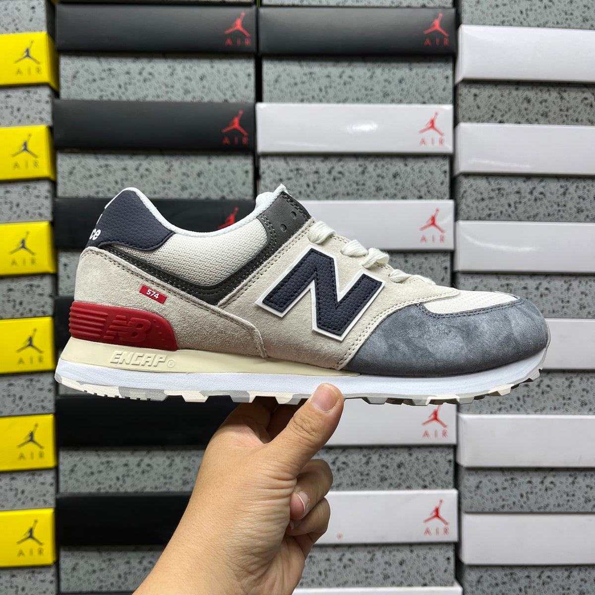 New Balance 574 'Blanc Bleu Marine Rouge'