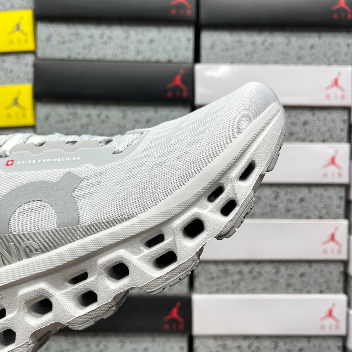 On Cloudmonster 3 'Blanc Gris' — vue 7