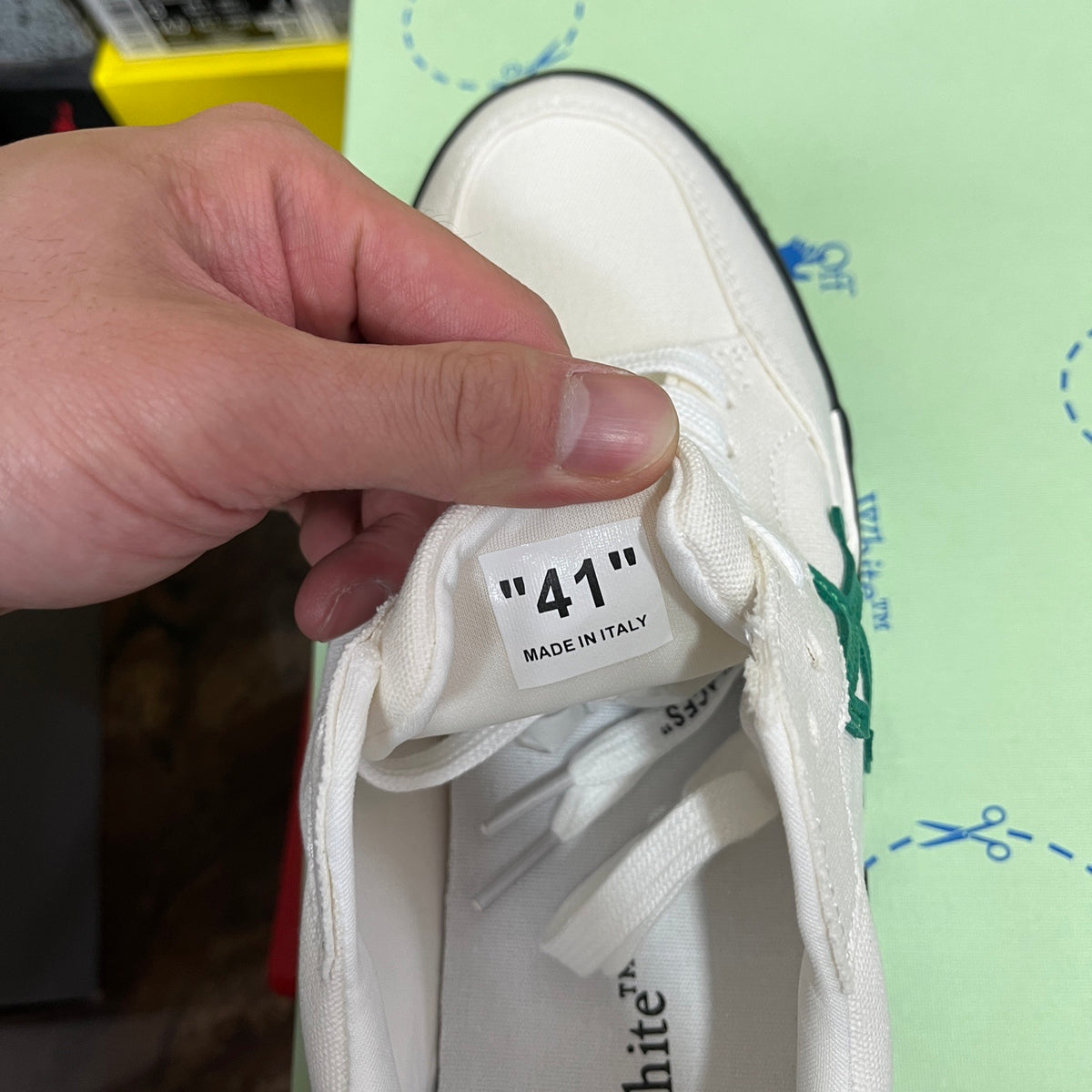 Off-White Vulc Low 'Blanc Vert Flèche'