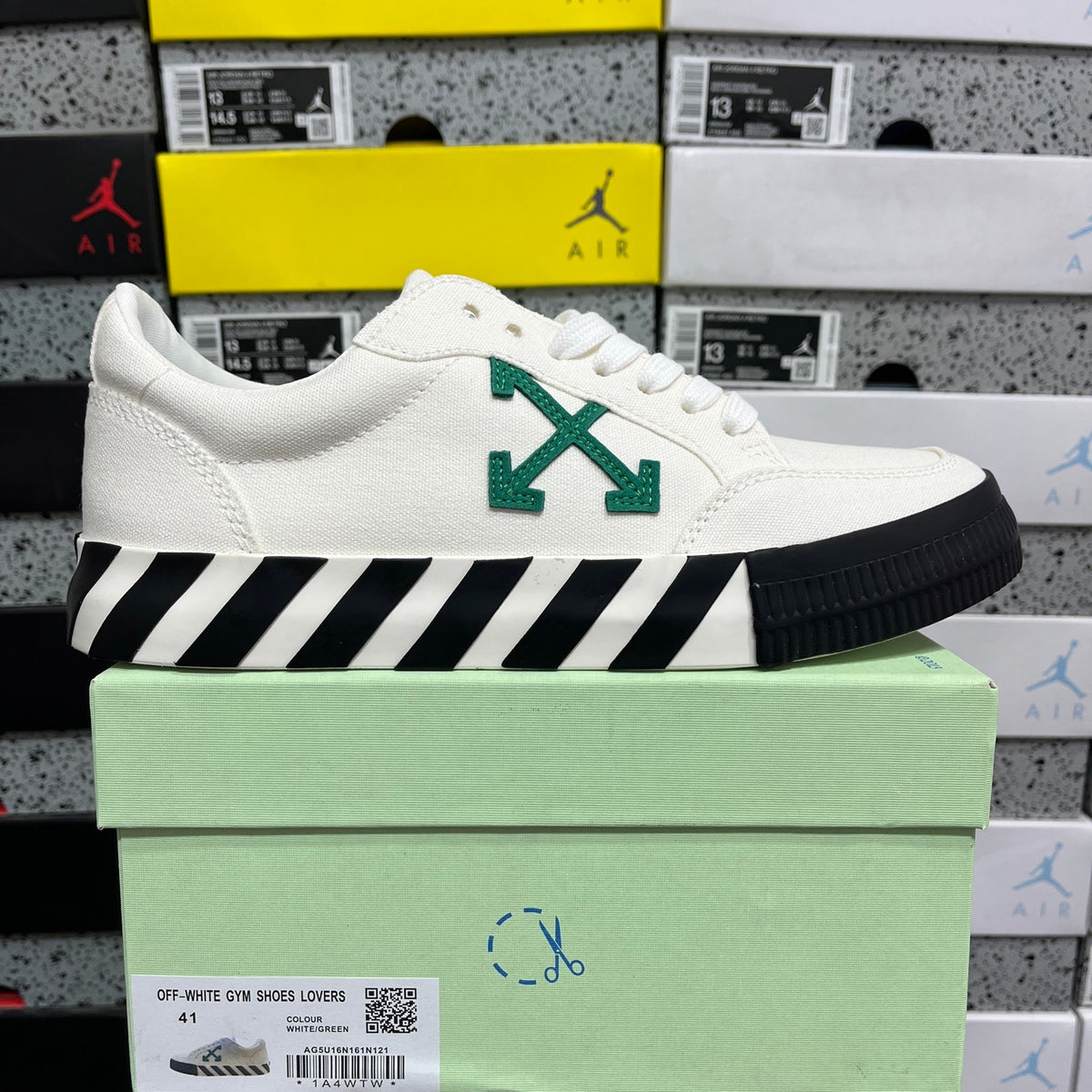 Off-White Vulc Low 'Blanc Vert Flèche'