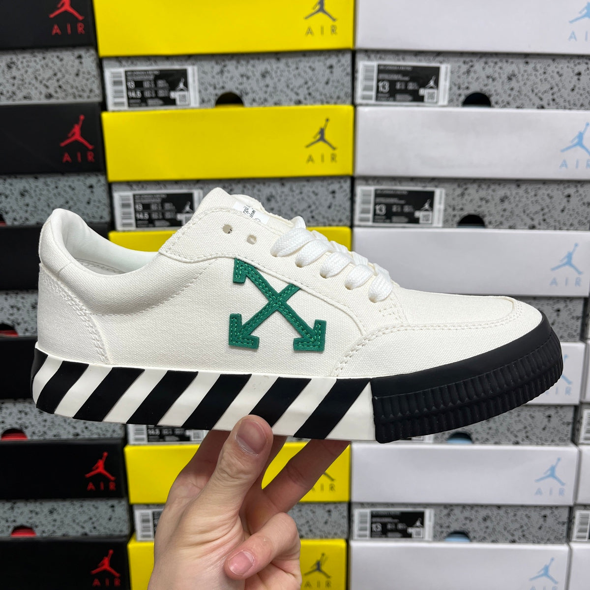 Off-White Vulc Low 'Blanc Vert Flèche'