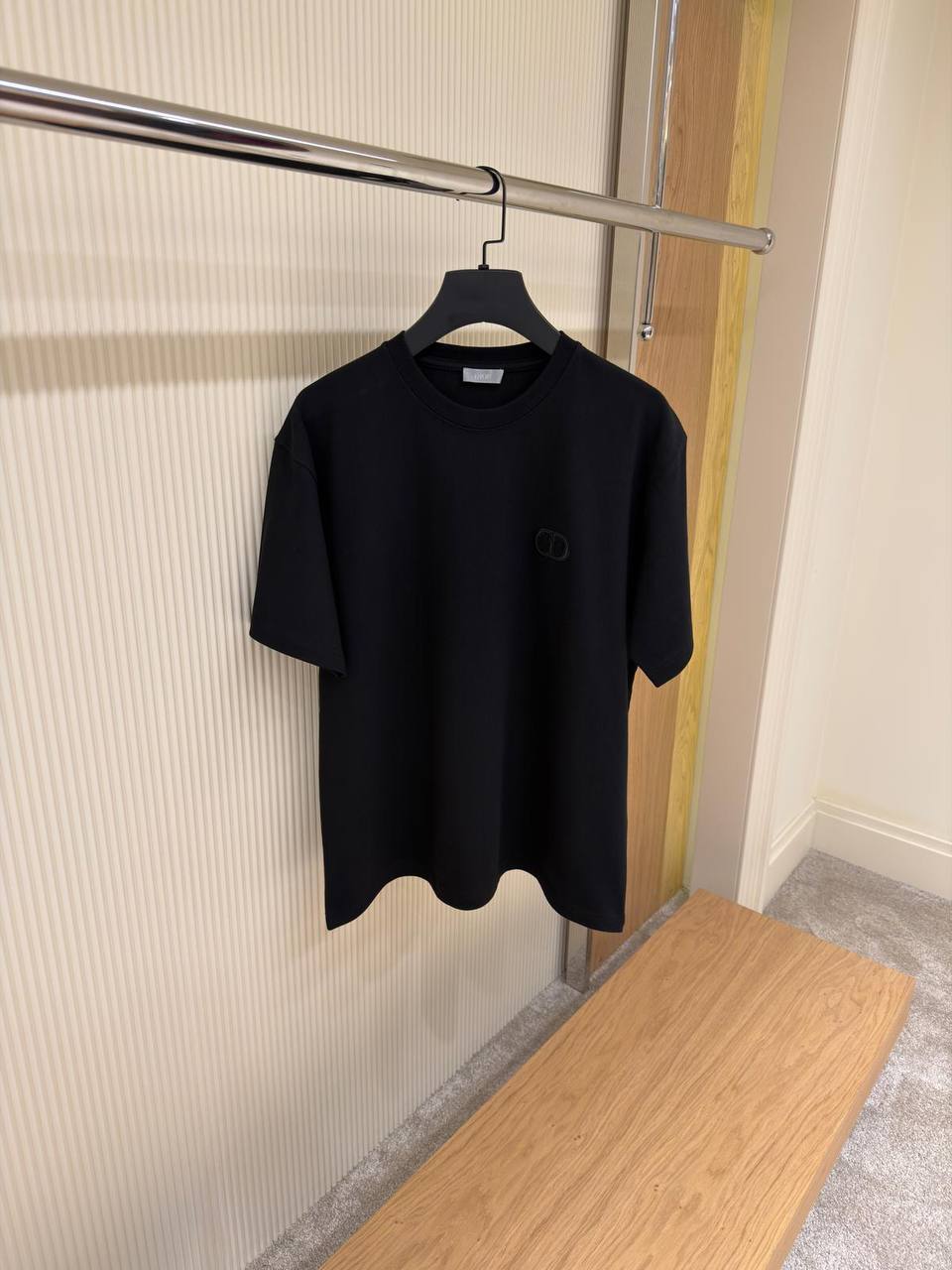 T-shirt Gris Chiné Brodé — Coupe Regular