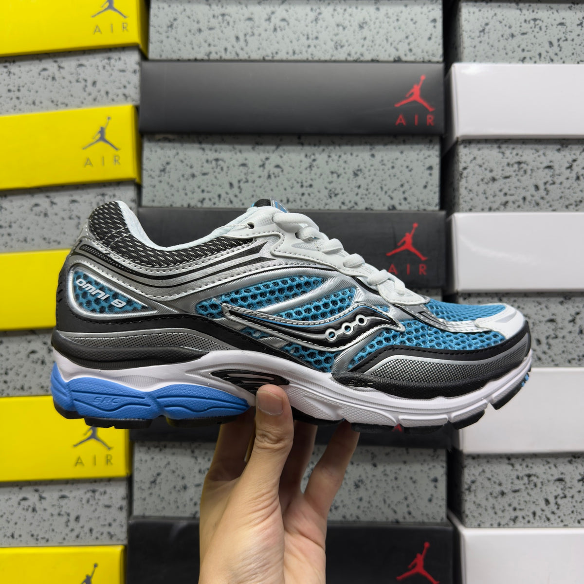 Saucony ProGrid Omni 9 'Noir Bleu Turquoise' — vue 9